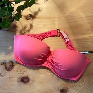 VICTORIAS SECRET SWIM✨36D✨Hot Pink Strapless Top